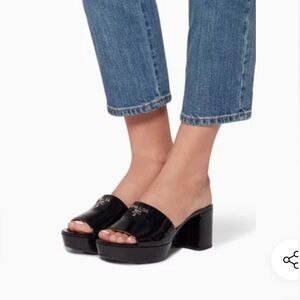 PRADA
Black Logo Platform Mules
Sz 37.5